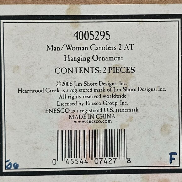 Jim Shore Heartwood Creek Victorian Carolers Christmas Ornament Pair w Box 2006 - Picture 15 of 16